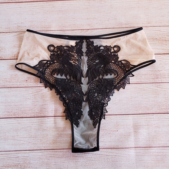 NWT Victoria's Secret Dragon Applique High Waist Mesh Cheeky Panty - Picture 5 of 7